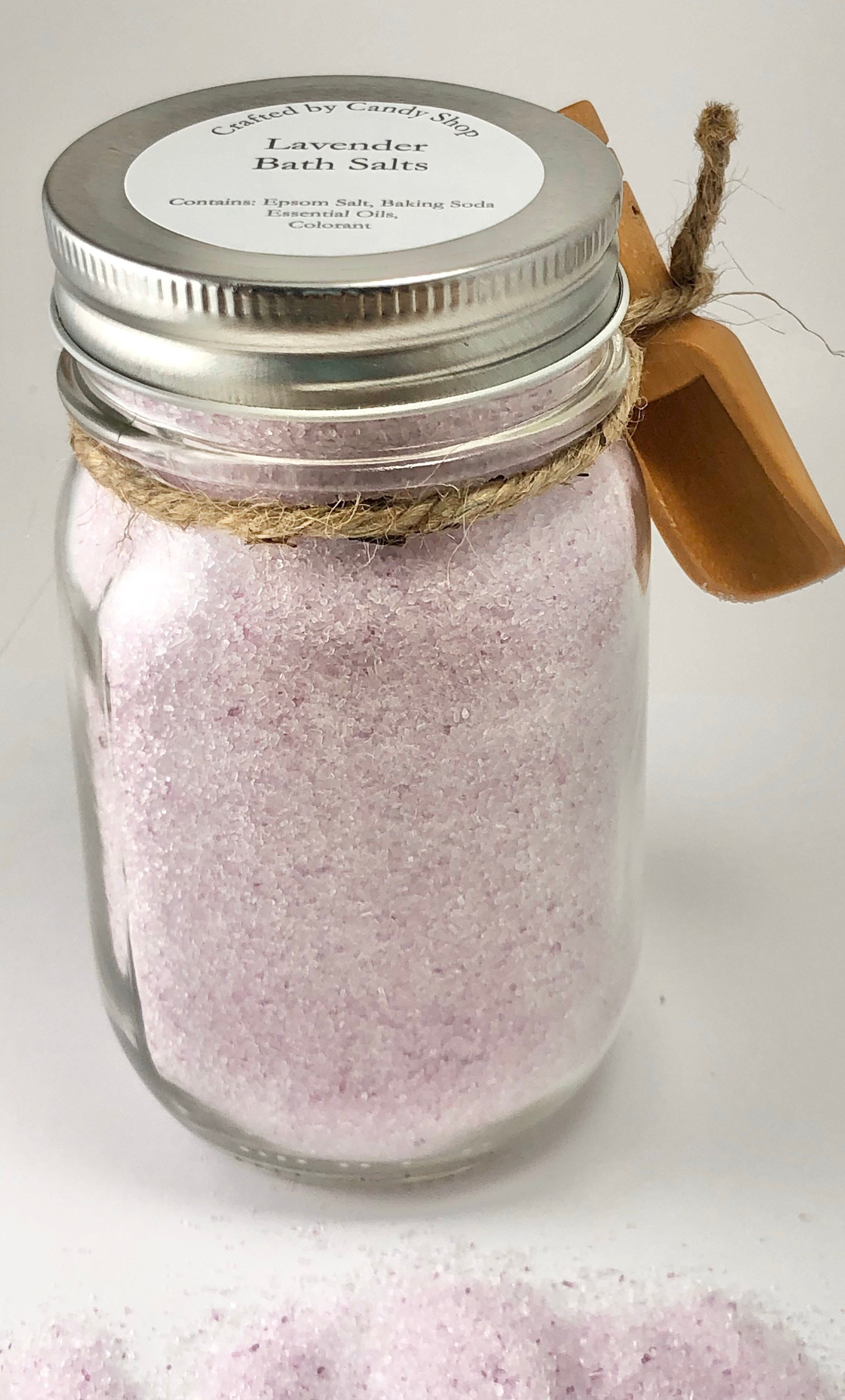 Lavender Bath Salts 16 oz Mason Jar Bath Soak Epsom Bath Etsy