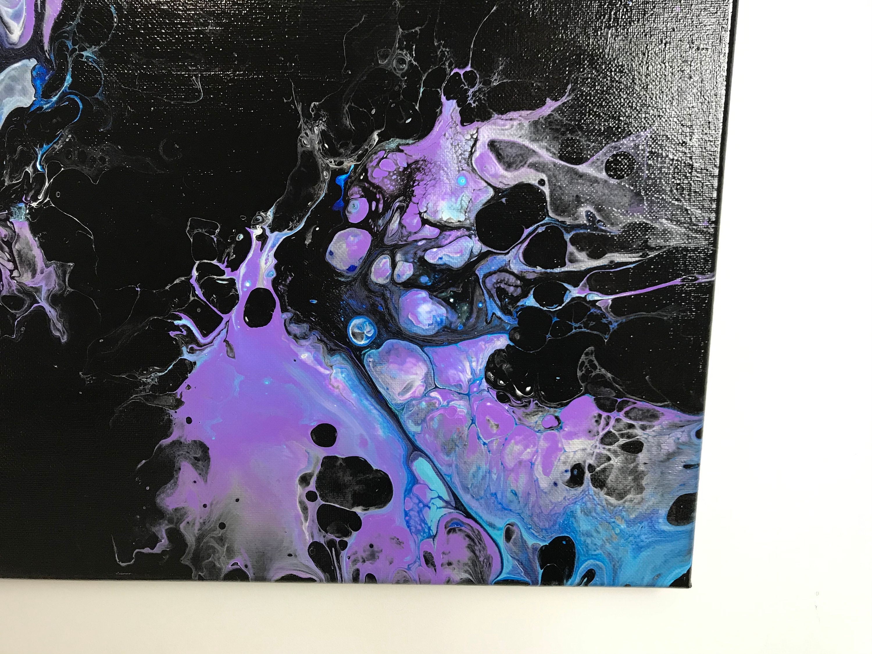 Dutch Pour on Black Background Fluid Art - Etsy