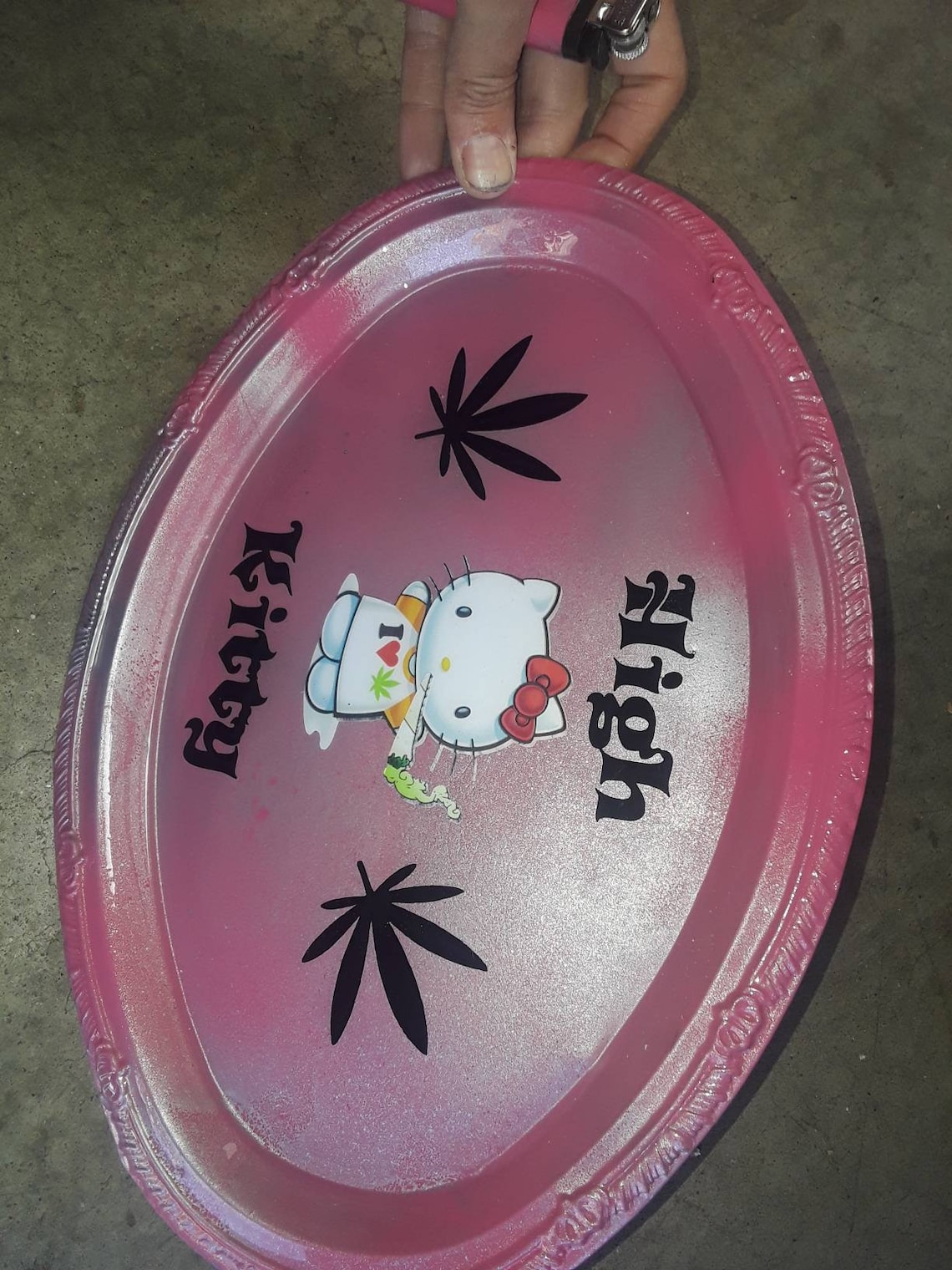 High Kitty Rolling Tray Set Stoned Kitty Hello Kitty Tray Etsy