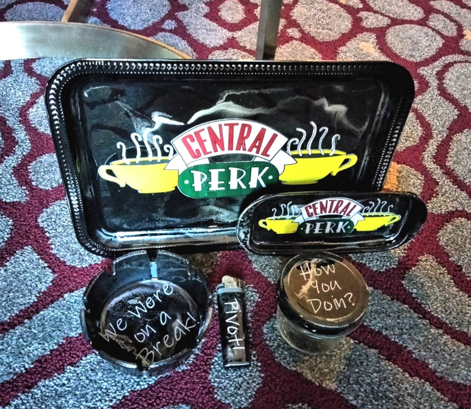 Central Perk Rolling Tray Friends Tray Set Pivot How You Etsy