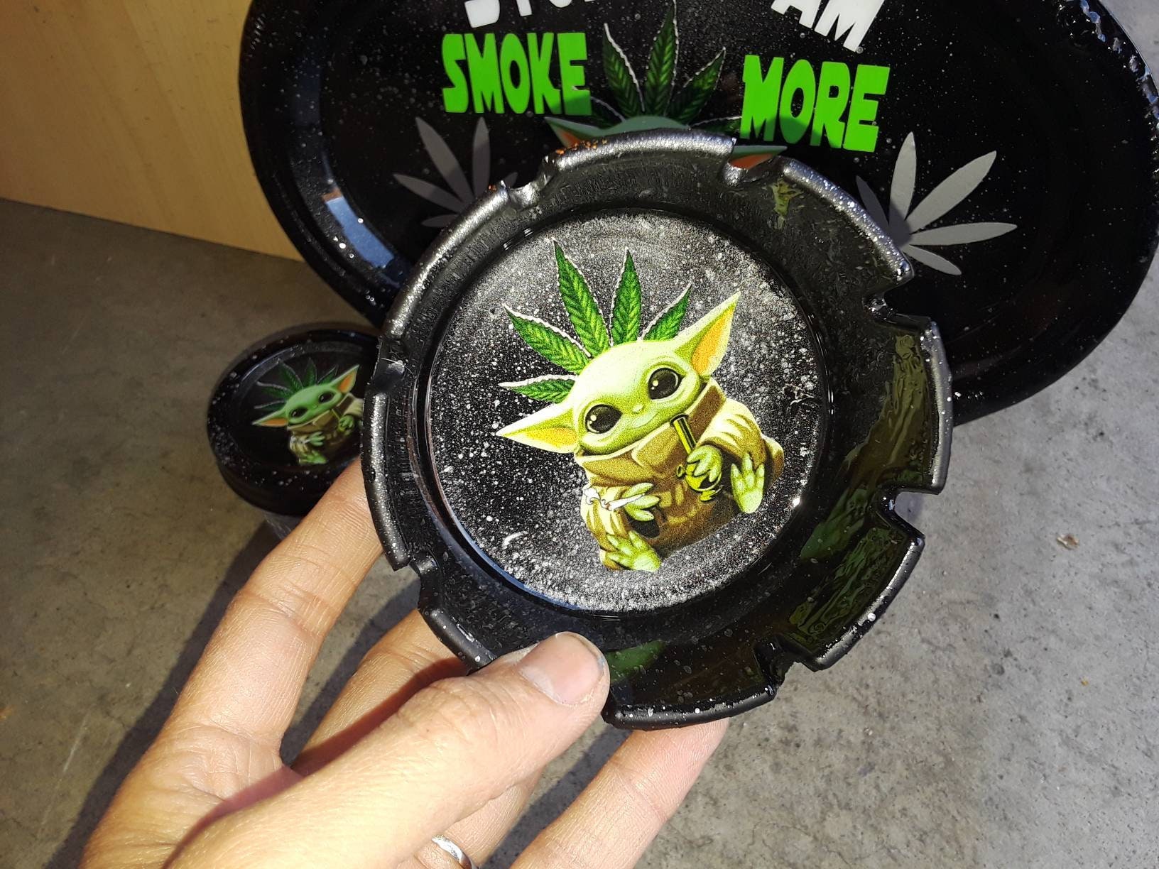 Rolling Tray Baby Yoda Rolling Tray Stoned I Am Smoke More Etsy