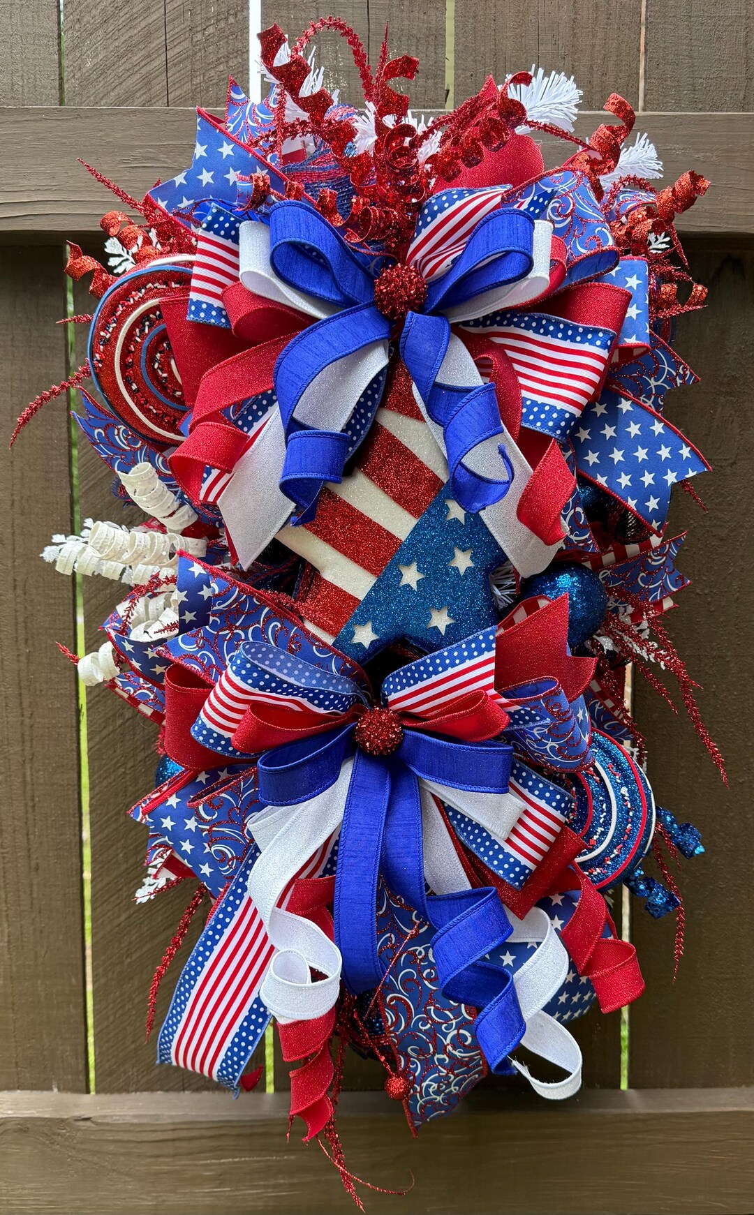 Patriotic Swag, 4th of July Wreath, Red White Blue Swag, Americana ...