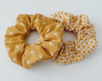 Adult Tulip + Petal Yellow Scrunchies, Seed and Root Hair Accessories, Hair Ties, Elastics, Neutral, Boho, Summer, Spring, Butter, Pale