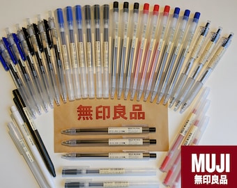 5 Pack Muji Pens Japan Gel Ink Click Cap Black Blue 0.38mm 0.5mm