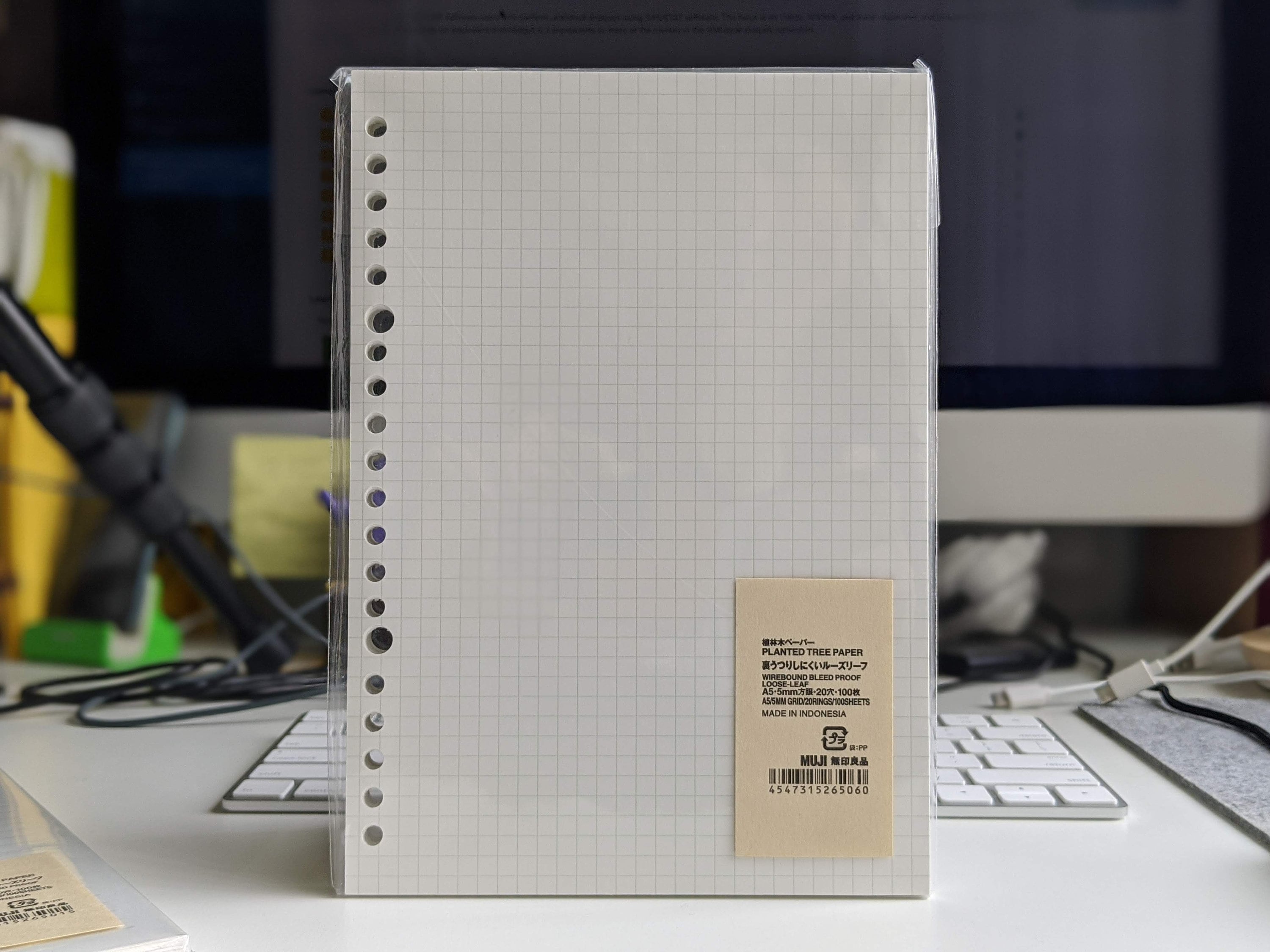 Muji Plantation Bleed proof Paper A5 B5 A4 Grid Squared Lined