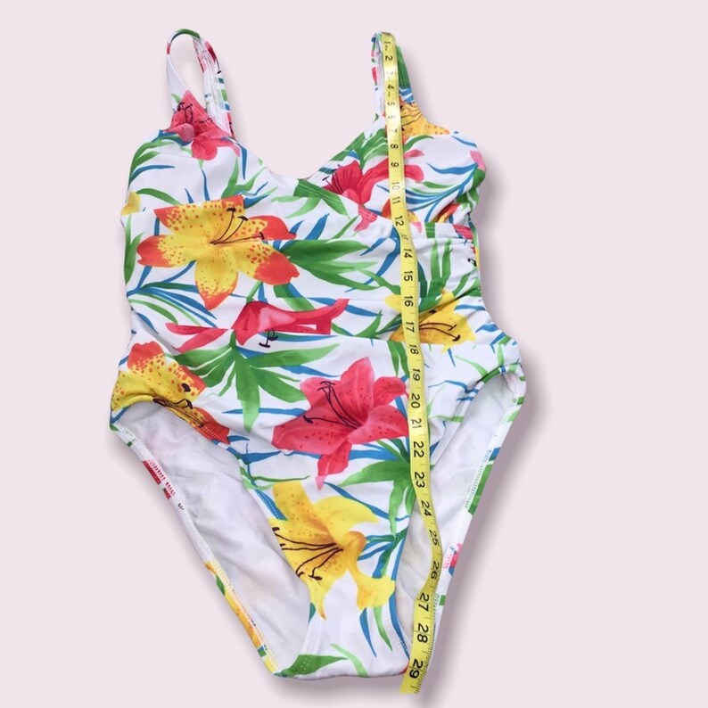 Vintage Carabella Collection One Piece Floral Swimsuit Sz 12 Style