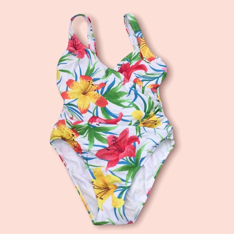 Vintage Carabella Collection One Piece Floral Swimsuit Sz 12 - Etsy