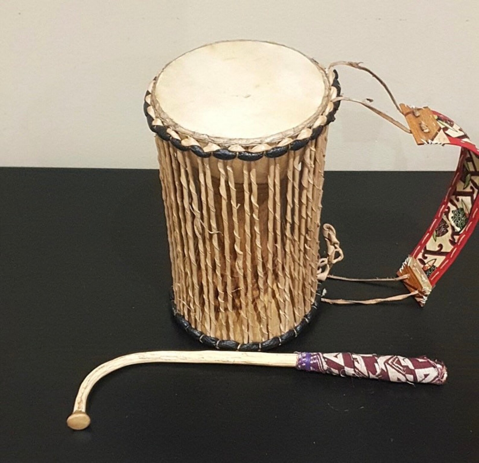 African Yoruba Talking Drum with Stick Ilu gangan Etsy