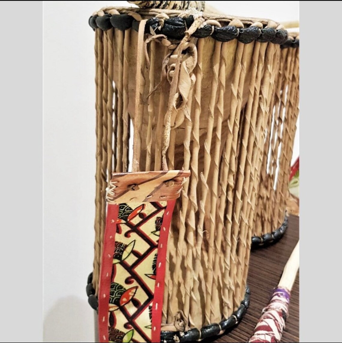 African Yoruba Talking Drum with Stick Ilu gangan Etsy