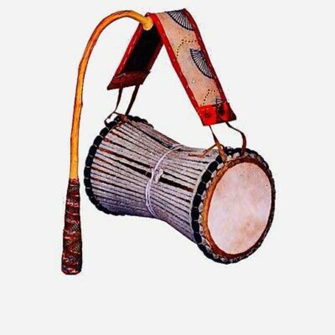 African Yoruba Talking Drum with Stick Ilu gangan Etsy