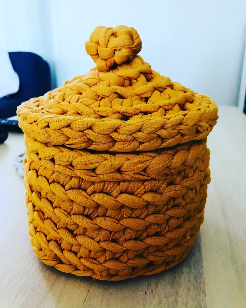 PATTERN Easy Crochet basket with lid 画像 2