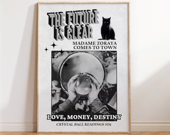 Fortune Teller Newspaper Print: Retro Mystical Advertisement