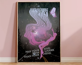 Spiritual Awakening Print - Enlightenment Soul Energy Poster, Spiritual Growth Home Wall Art, Energy Aura, Mystical Energy Spiritual Journey