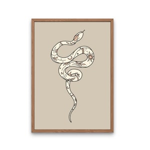 Boho Schlangen Print - Abstrakt Boho, Sonne, Wüste, Neutral erdig, himmlisch, mystisch, Boho Decor, Alternative, minimalistische Kunst