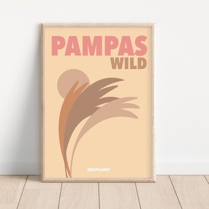 Pampas Grasslands Abstract Print - Bohemian Poster, Landscape, Fashion Print, On Trend Art, Neutrals, Book Cover, Nature