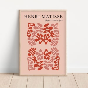 Stampa ispirata a Henri Matisse - Femminile, toni pastello, poster Papier Découpés di The Cut Out, rosso rosa, arte astratta, mostra, floreale,