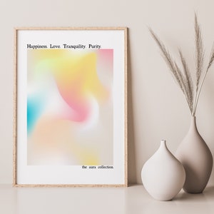 Aura Energy Colours Print - Spiritual Energy, Tranquil Modern Abstract, Gradient Aura Artwork, Manifestation, Ethereal Print,  Home Wall Art