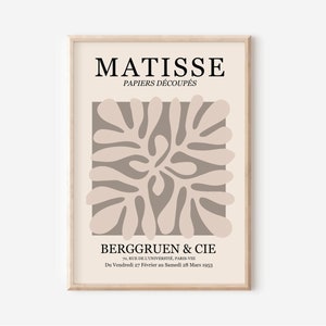 Matisse Berggruen & Cie Print - Matisse Inspired, The Cut Outs, Modern Wall Art, Beige Neutral, Henri Matisse Exhibition Art, Stylish Home