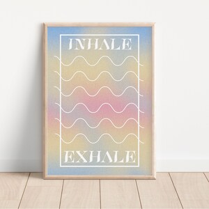 Inhale Exhale Gradient Energy Print - Aura Aesthetic, Calm Peaceful, Spiritual Wellbeing, Gradient Blur, Universe, Mystical, Relaxing Pastel