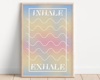 Inhale Exhale Gradient Print: Calming Pastel Aura Art