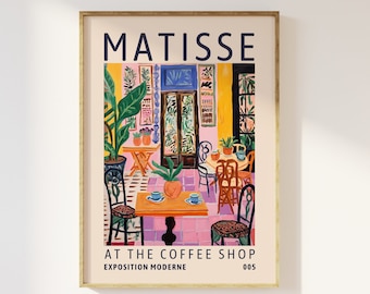 Henri Matisse Coffee Shop Exhibition Print - Coffee Kitchen Dining Room Art Painting, Gallery Art, Modern Classic Luxury Poster, Colourful