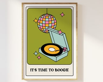 Disco Ball Tarot Card Print: Funky Retro Wall Art