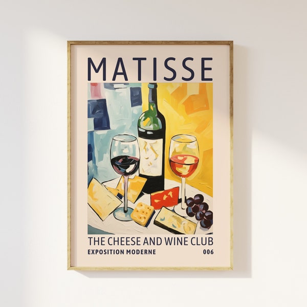 Henri Matisse Cheese And Wine Club Exhibition Print - Kitchen Dining Room Art Painting, Gallery Art, Modern Classic Luxury Poster, Colourful