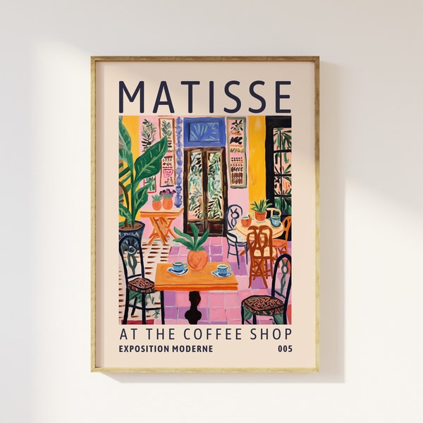 Henri Matisse Coffee Shop Exhibition Print - Coffee Kitchen Dining Room Art Painting, Gallery Art, Modern Classic Luxury Poster, Colourful