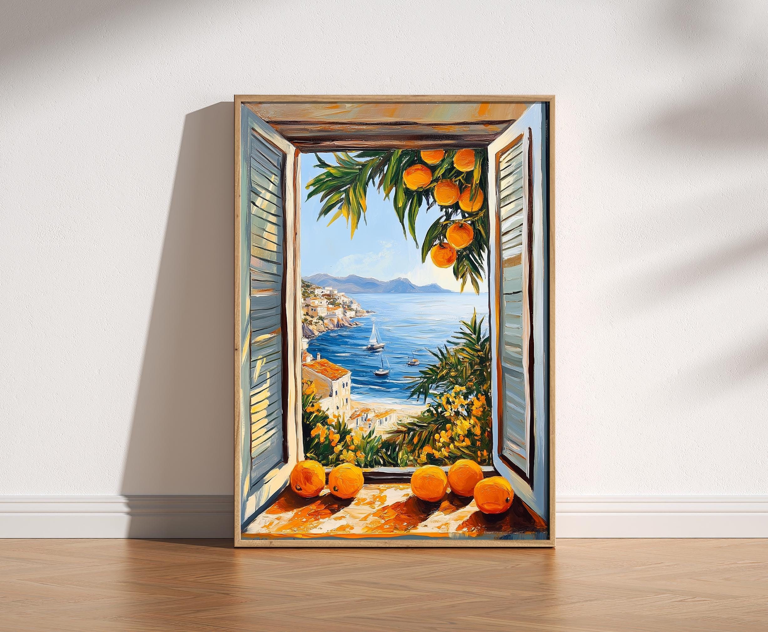 Henri Matisse Style Print: Open Window, Mediterranean Coastal View