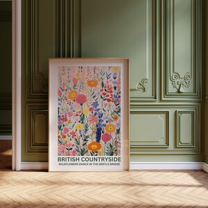 A stunning, colourful British Countryside flowers print. 
Add a fun yet timeless poster to your home, whether that be in your living room, or kitchen it will be sure to brighten up your space.
