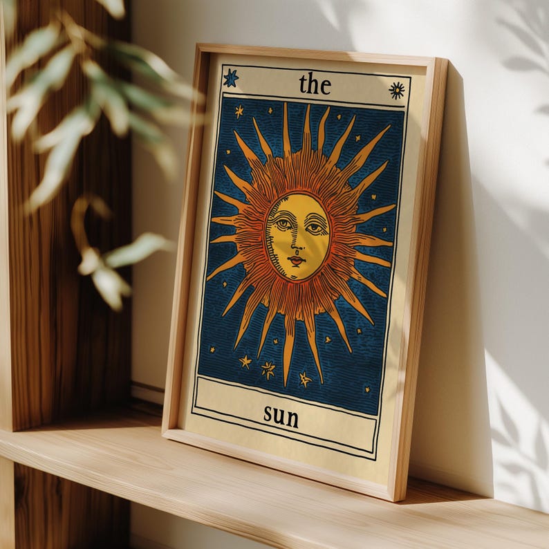 The Sun Tarot Card Print Mystical Celestial Sunshine Art Fun the-sun-tarot-card-print-mystical-celestial-sunshine-art-fun