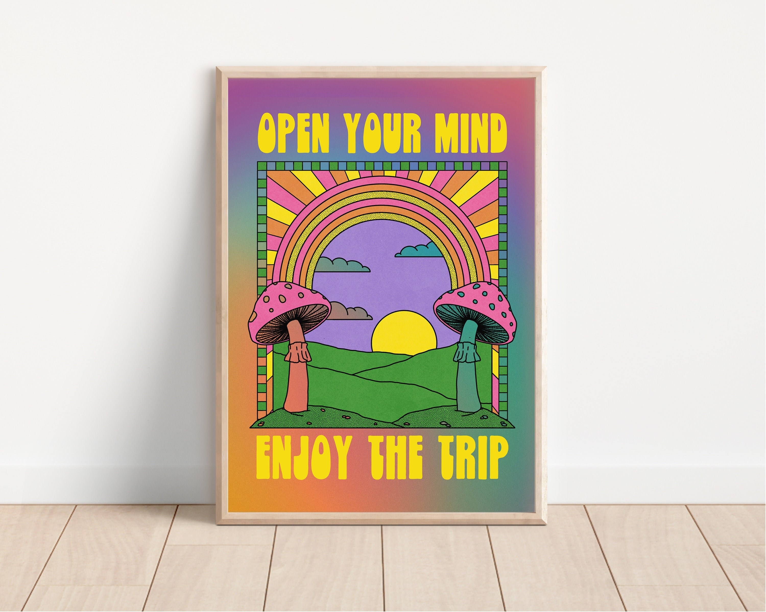 Enjoy the Trip Psychedelic Print - Gradient, Acid, Trippy Poster