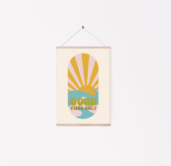Good Vibes Only Print: Retro 70s Funky Wall Art