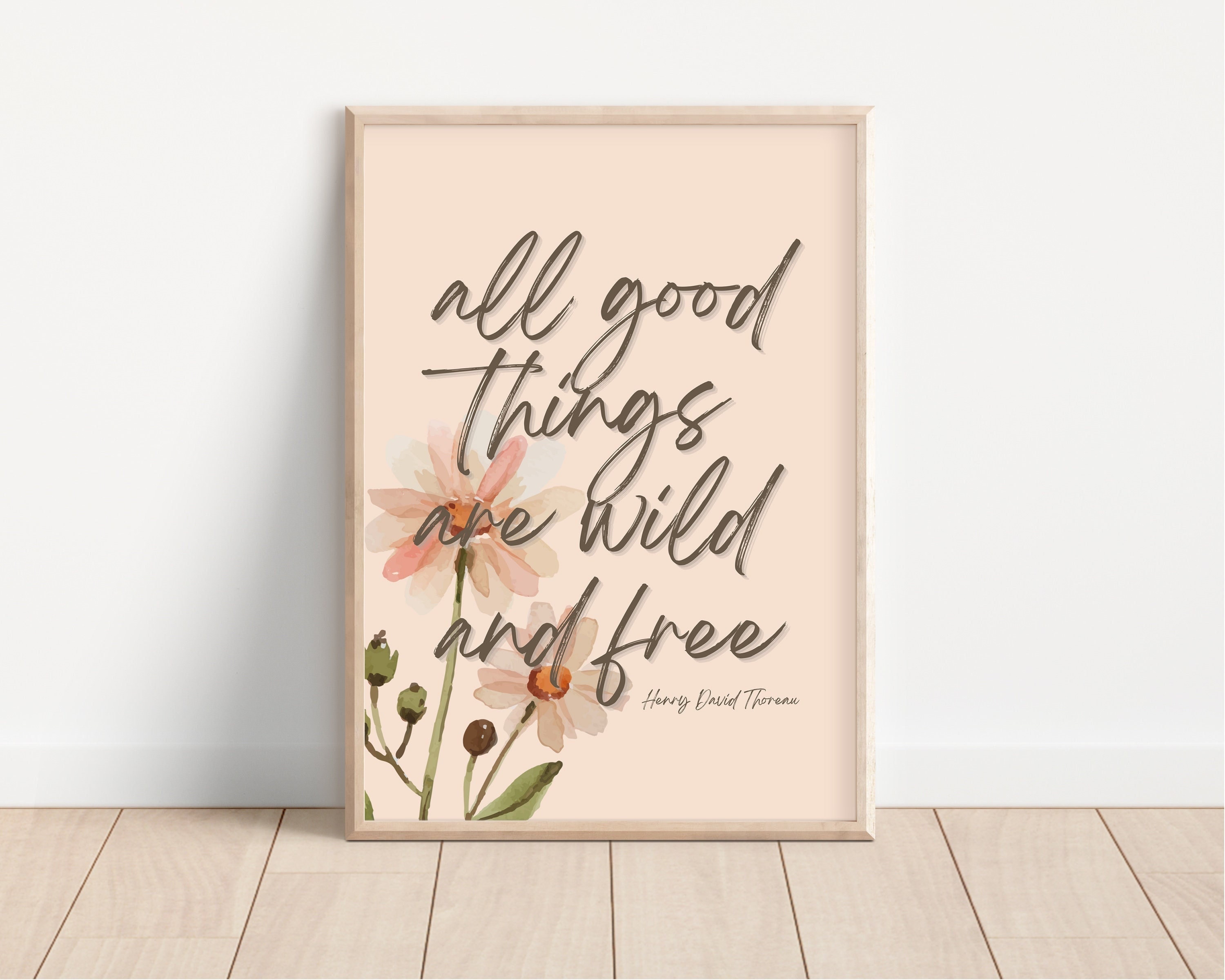 All Good Things Are Wild and Free Print Daisy Flower Spring - Etsy