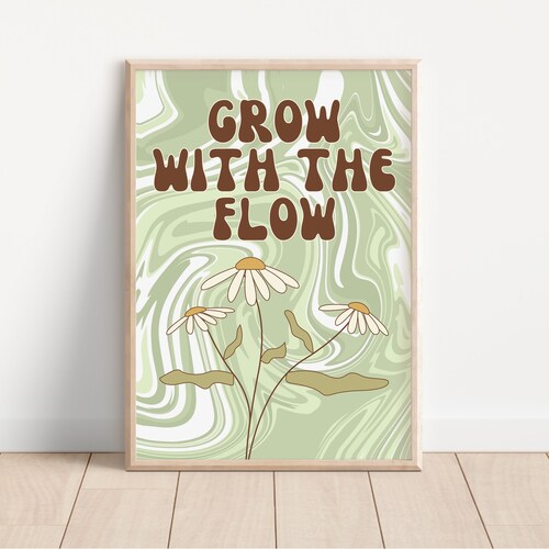 Grow With the Flow Daisy Print - Y2K Decor 90s Decor, Pastel