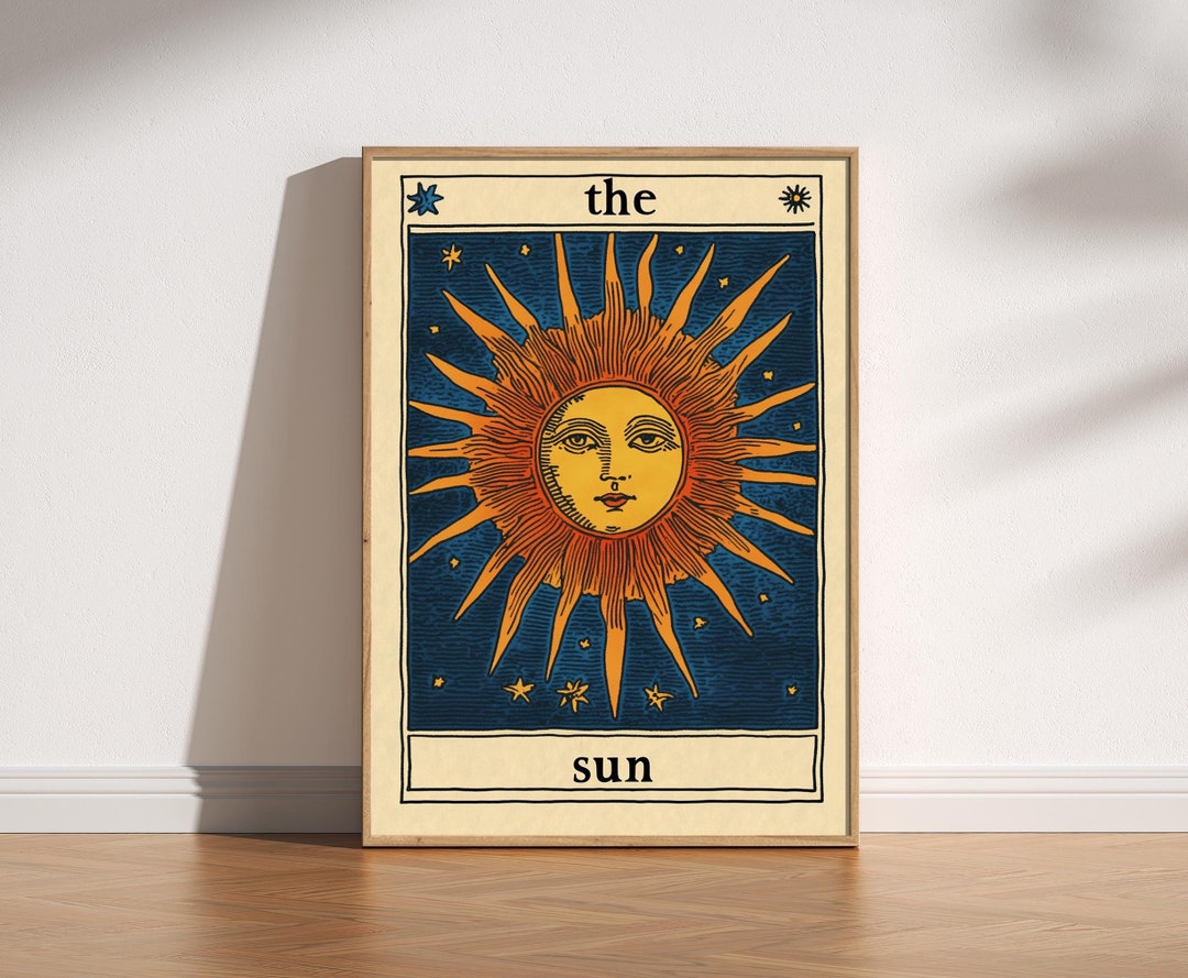 The Sun Tarot Card Print Mystical Celestial Sunshine Art Fun the-sun-tarot-card-print-mystical-celestial-sunshine-art-fun