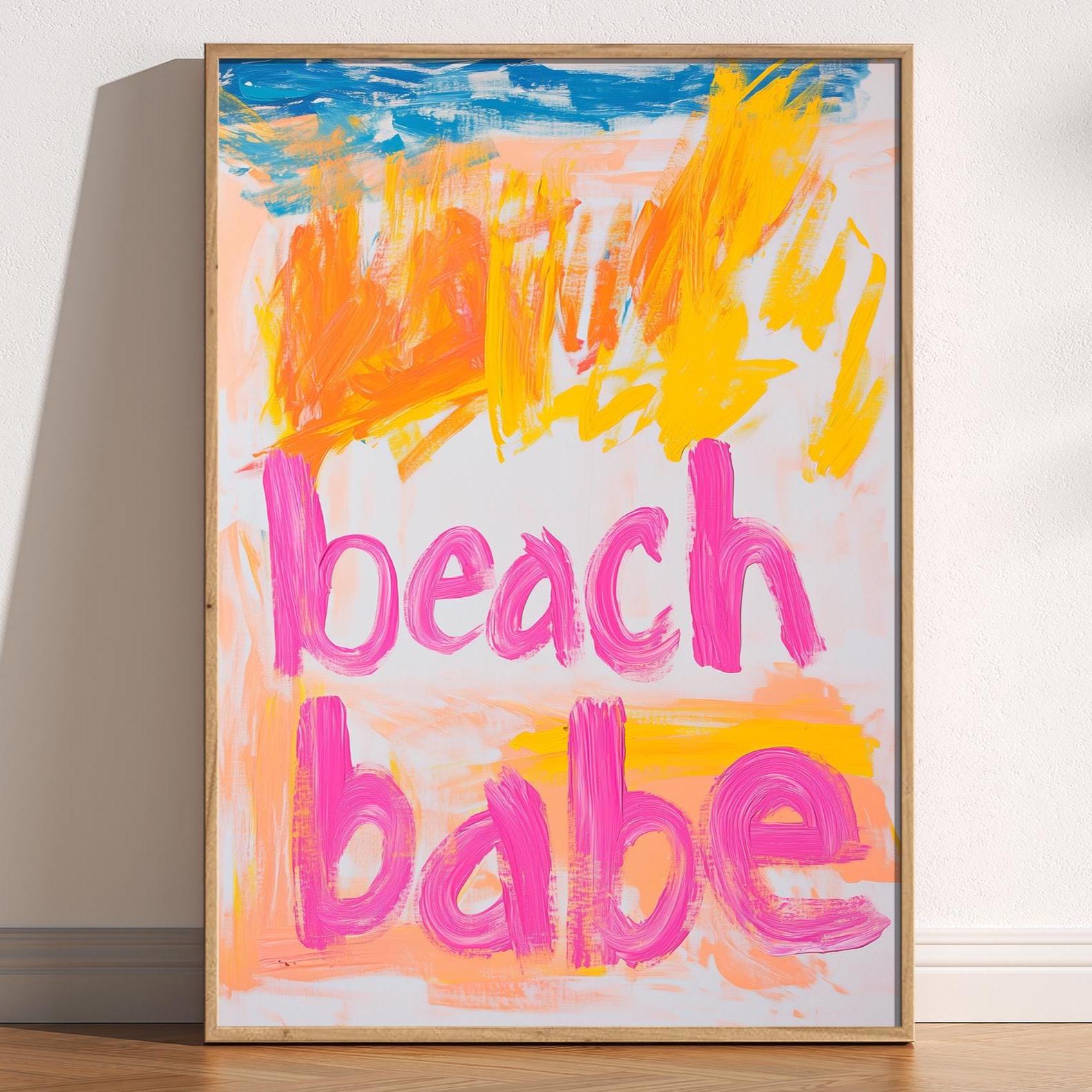 ビーチベイブのアートプリント：フォーヴィスム風の海岸装飾 - Etsy 日本