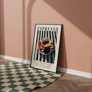 Bring the warmth of Italy into your home with this espresso wall art print. Featuring a rich and vibrant painting of a classic espresso cup, this artwork captures the heart of Italian coffee culture. Perfect for kitchens, dining rooms, cafés, or as a thoughtful gift for any coffee lover, this piece adds a stylish Mediterranean touch to your walls.