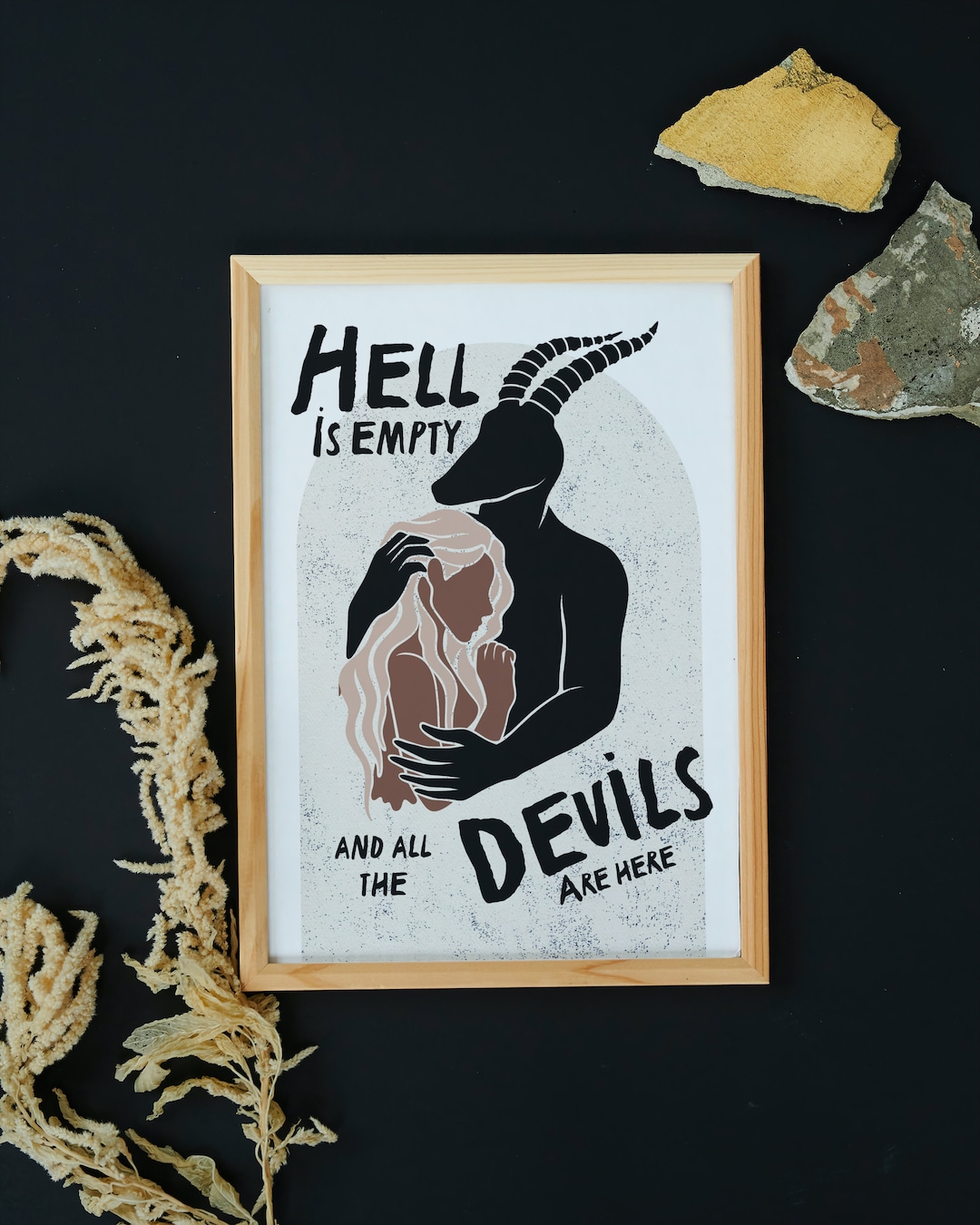 Hell is Empty and All the Devils Are Here Print Shakespeare the Tempest, Female With Devil
