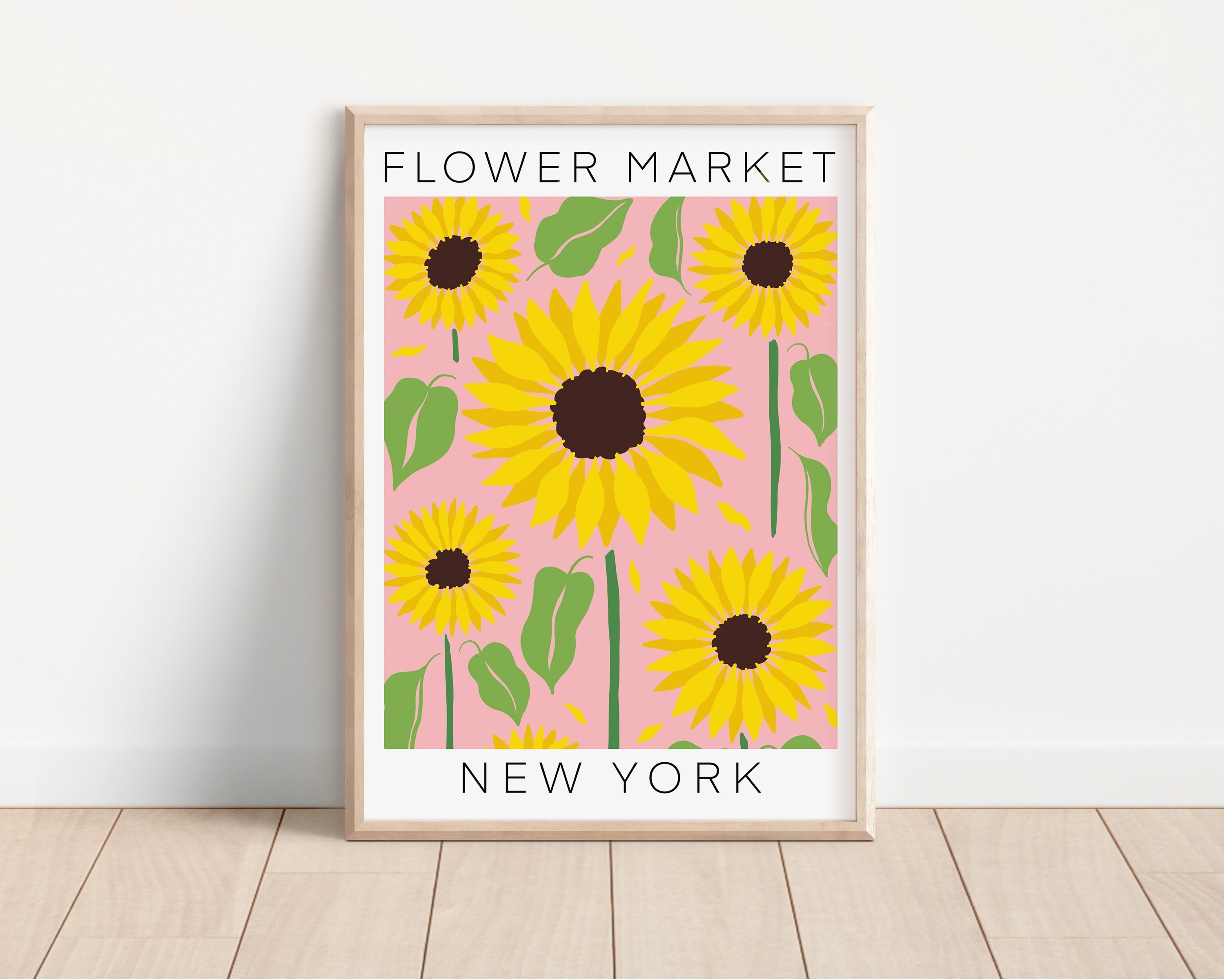 Flower Market Print New York Flower Market Floral Print Etsy UK