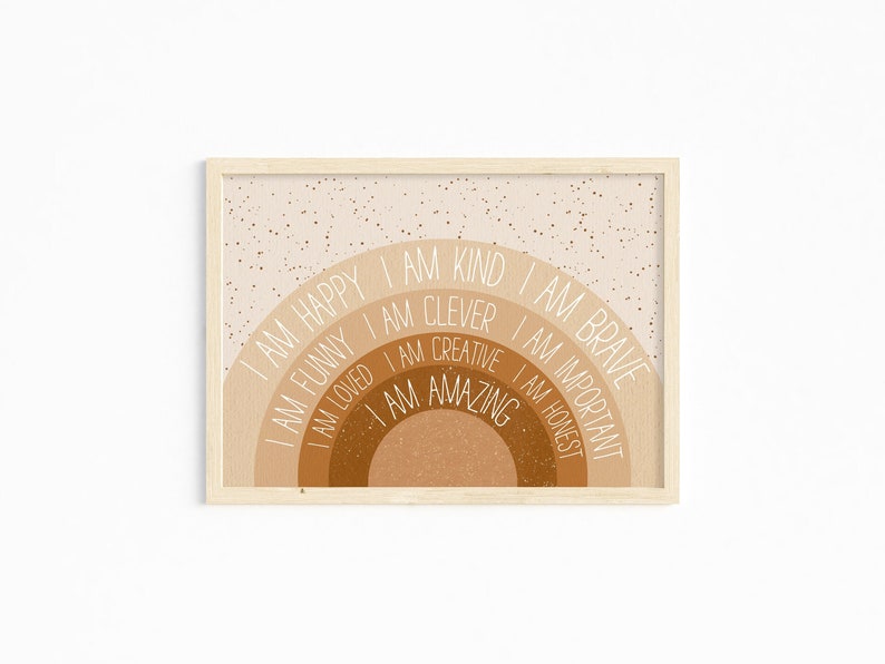A bohemian positive affirmation print for your child's nursery or bedroom.
A lovely reminder of how loved they are, motivating them for a beautiful day ahead.
