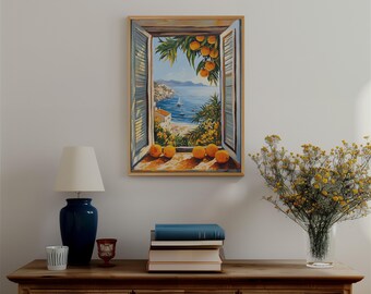 アンリ・マティス風プリント：開いた窓、地中海沿岸の眺め - Etsy 日本