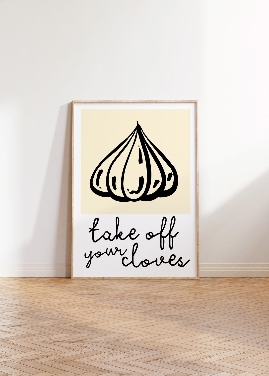 Take off Your Cloves Fun Kitchen Print - Food Pun Garlic Cloves ...