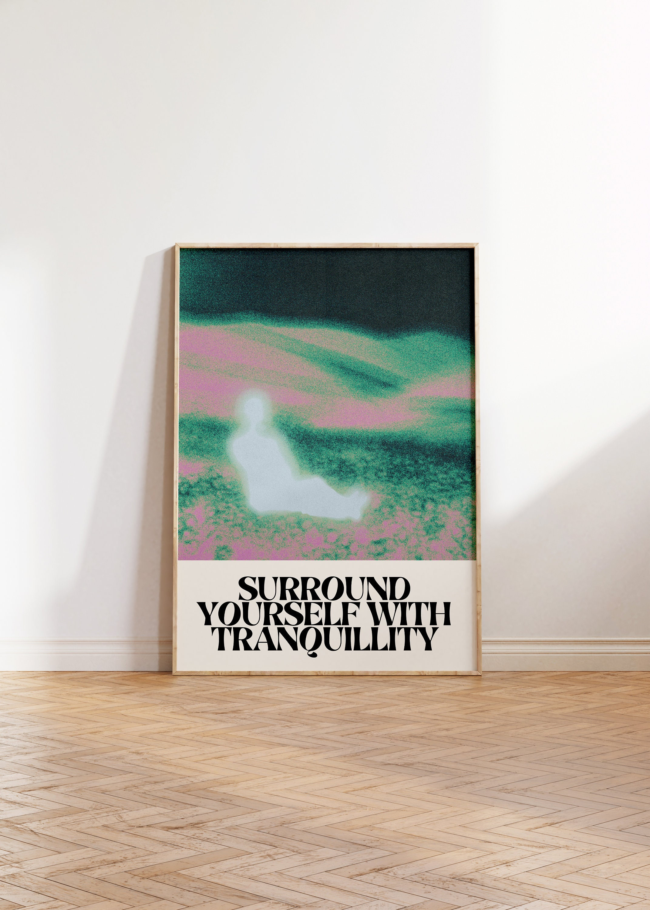 Energy Gradient Print Surround Yourself With Tranquillity - Spiritual Mystical Poster, Universe Energy, Manifest, Aura, Trendy Aesthetic,