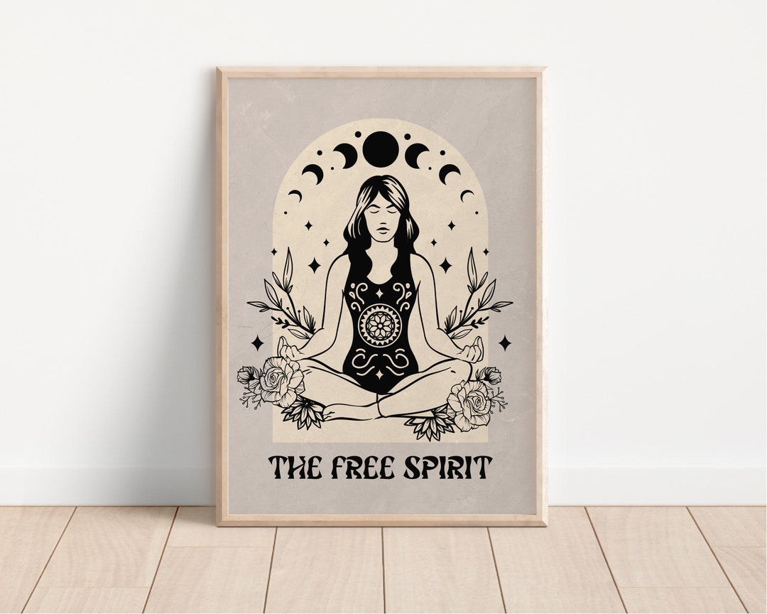 The Free Spirit Tarot Card Style Print Bohemian Mystical picture