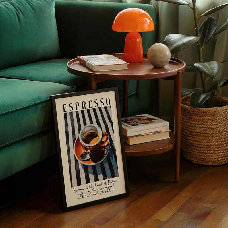 Bring the warmth of Italy into your home with this espresso wall art print. Featuring a rich and vibrant painting of a classic espresso cup, this artwork captures the heart of Italian coffee culture. Perfect for kitchens, dining rooms, cafés, or as a thoughtful gift for any coffee lover, this piece adds a stylish Mediterranean touch to your walls.