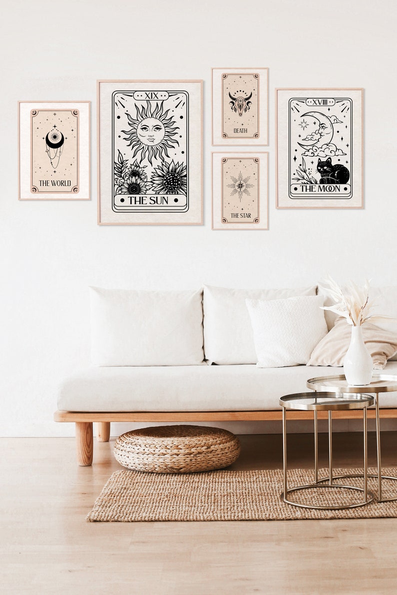 The Star Tarot Print Boho Wall Art, Celestial Wall Prints, Mystical Art, Neutral Decor, Astrology Posters, Tarot Card, Boho Horoscopes, image 4