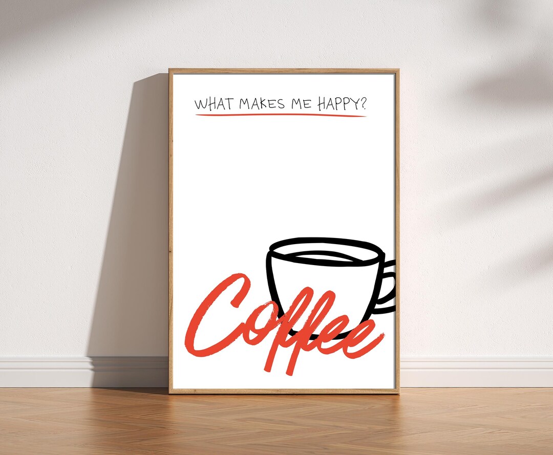 Mid Century Kitchen Coffee Wall Art Print | Retro Cafe Kitchen Decor ...