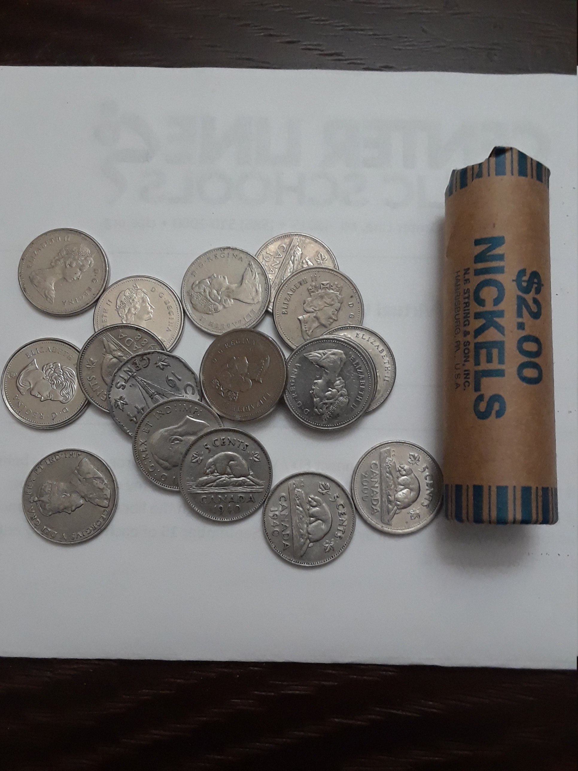 Roll of Canadian Nickels | Etsy