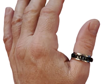 Size 3-8,5 US Hand carved warterproof acrylic stone ring Thin brown ring